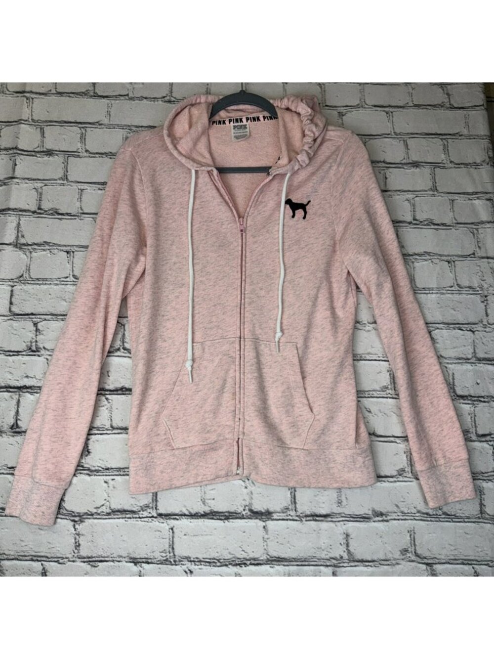 Victoria's Secret Pink Women's XS Hoodie Full Zip Y2K 90s Gym Workout Yoga Logo